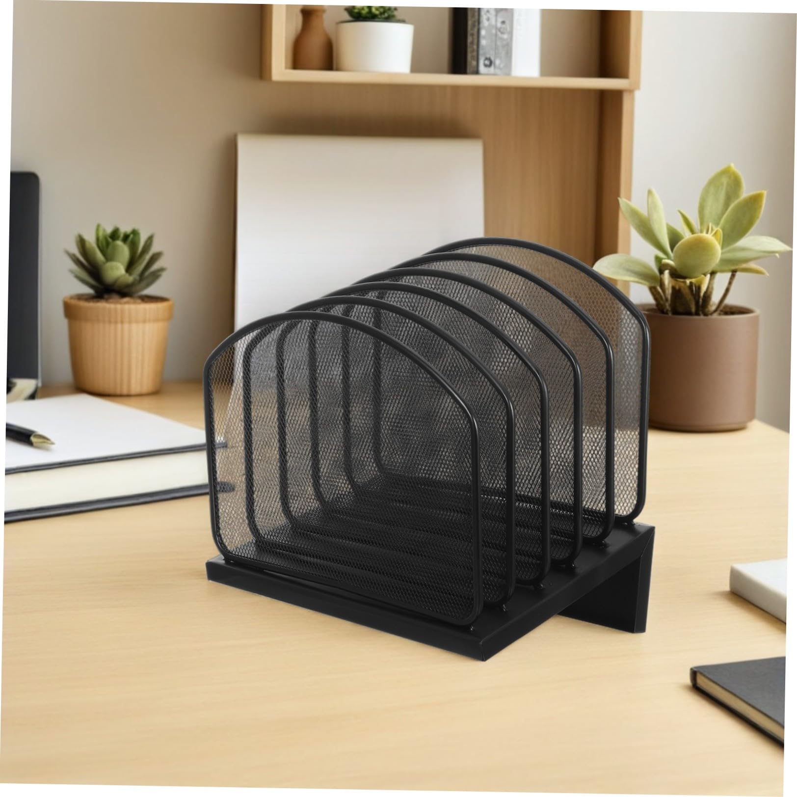 Organizer da Scrivania in Metallo Resistente Porta Documenti Verticale Multi-scomparto Portapenne e Raccoglitori per Ufficio e Studio Leggero e Facile da Spostare