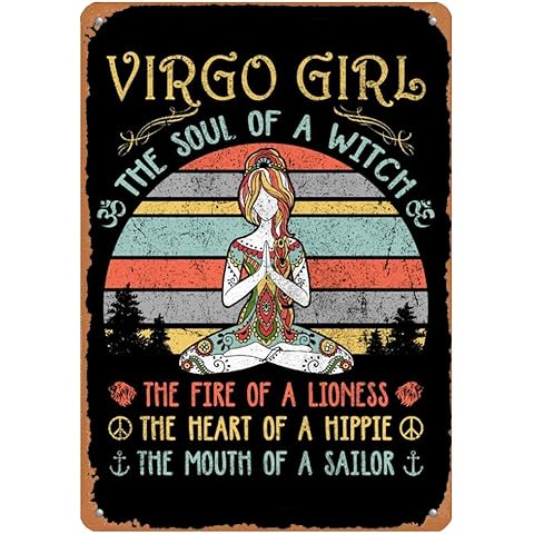 Tin Sign For New Vintage Retro Metal Sign Funny Virgo Girl The Soul of A Witch Home...