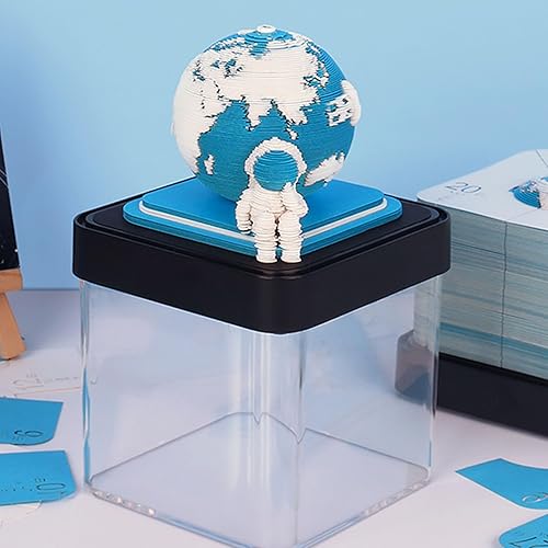 Miniatura 7 de Bewinner 2024 Calendar Memo Pad - 3D Earth Shape Calendar Art Paper Carving, 3D Paper Art with Light for Teacher Classmate Child, Chirsmas &