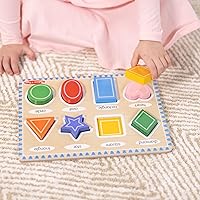 Vista 8 de melissa & doug formas de madera Chunky Puzzle, Versión estándar, Multicolor