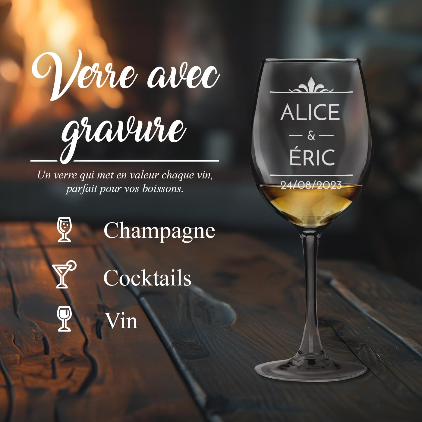 Maverton 6 Verres à Vin en Cristal | Cadeau d’anniversaire pour chaque Couple, Cadeau Noel, Le set pour parents, Simplicité