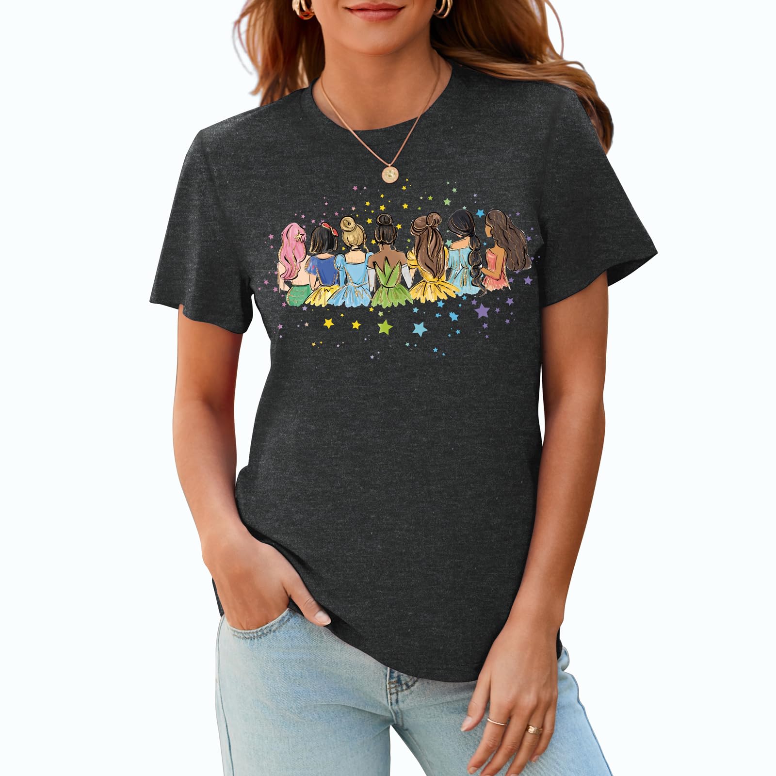 Magical Shirt for Women Magic Kingdom T Shirt Family Vacation Tee Princess Castle Casual Short Sleeve Tops