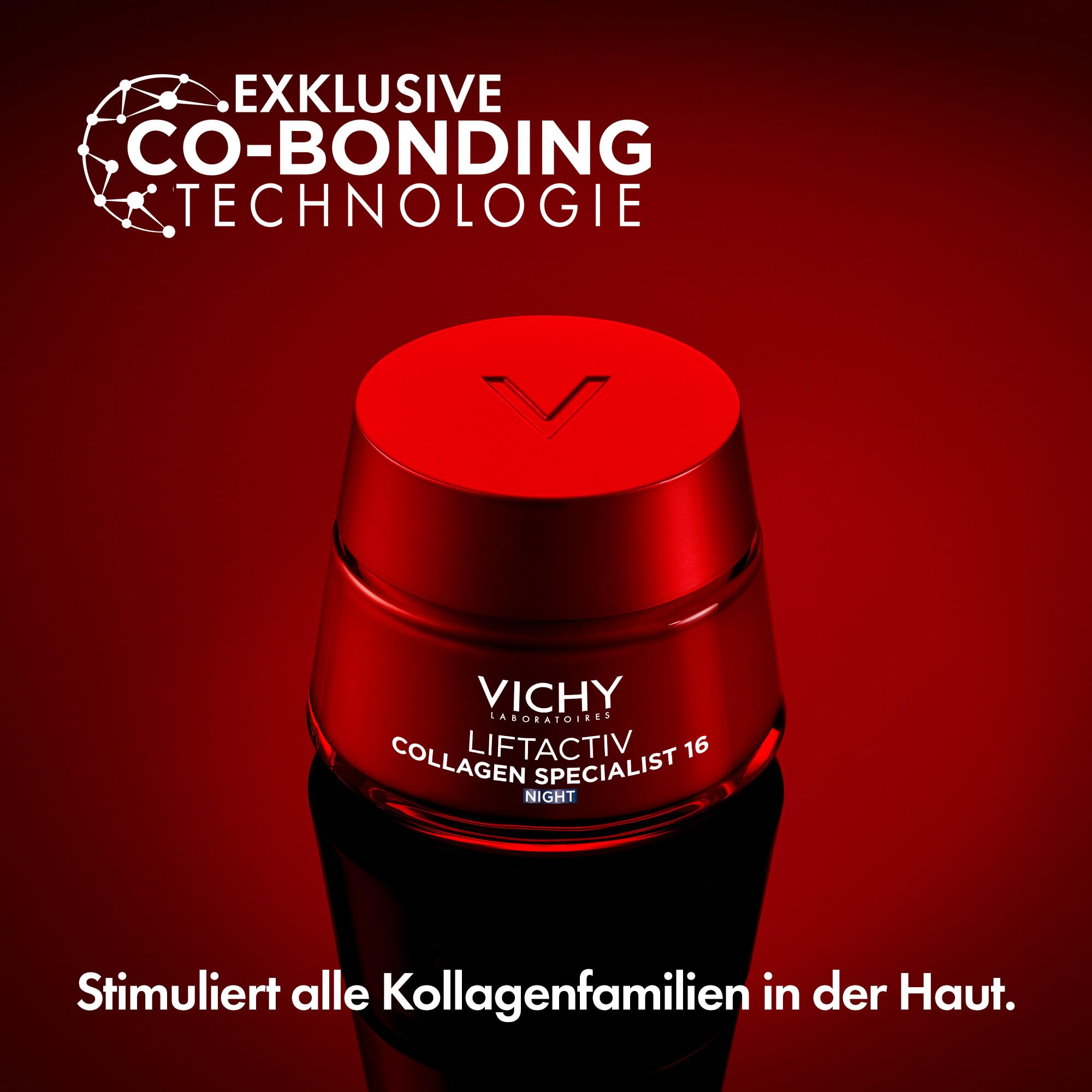 Vichy Crema Notte Anti-età, Per Pelle Stanca e Spenta, Risultato Illuminante, Formula con Peptidi Pro-Collagene, Vitamina C e Resveratrolo Naturale, Liftactiv Collagen Specialist, 50ml