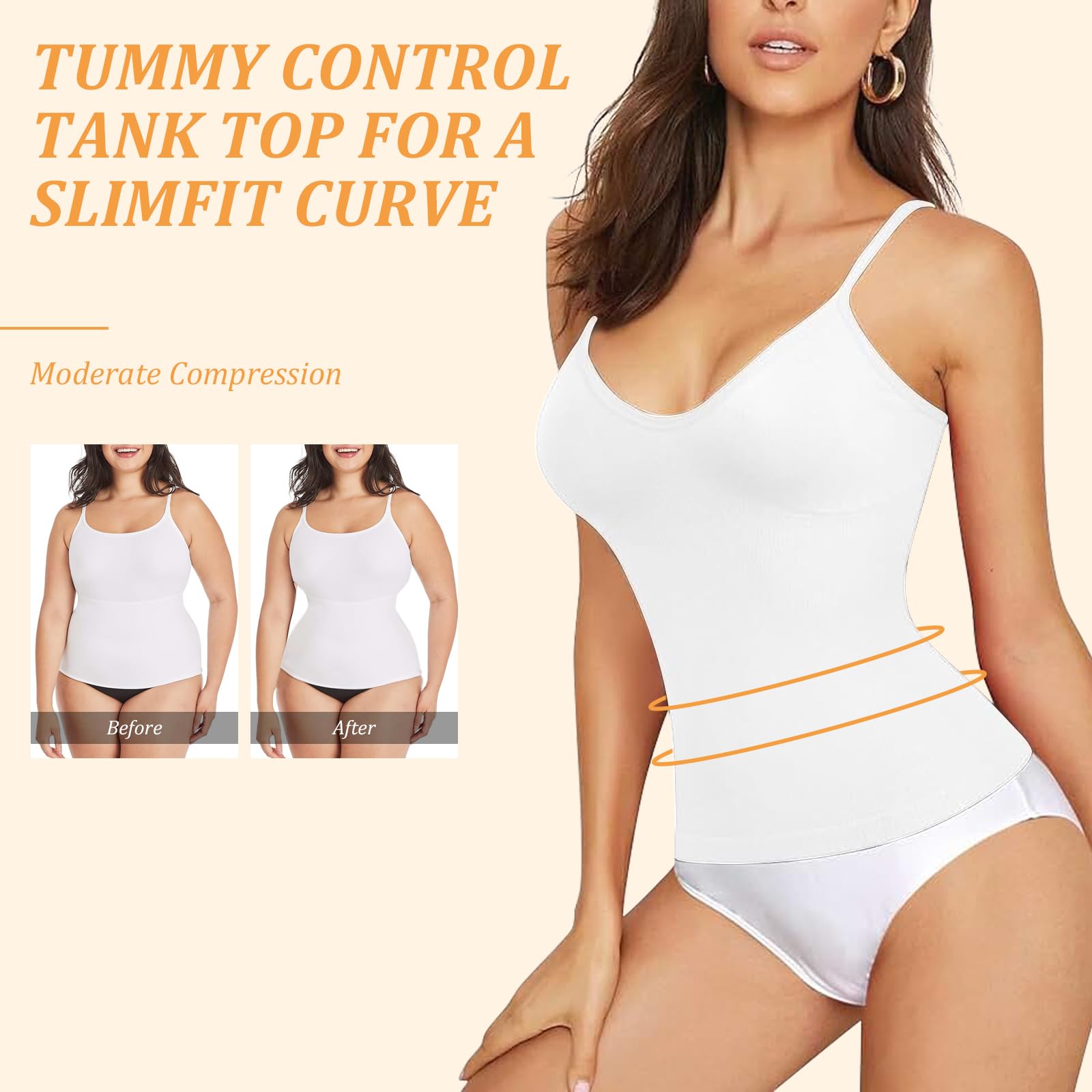 Shapermint Cami UK - Chaleco de compresión adelgazante para mujer y mujer, camiseta moldeadora con tirantes delgados ajustables
