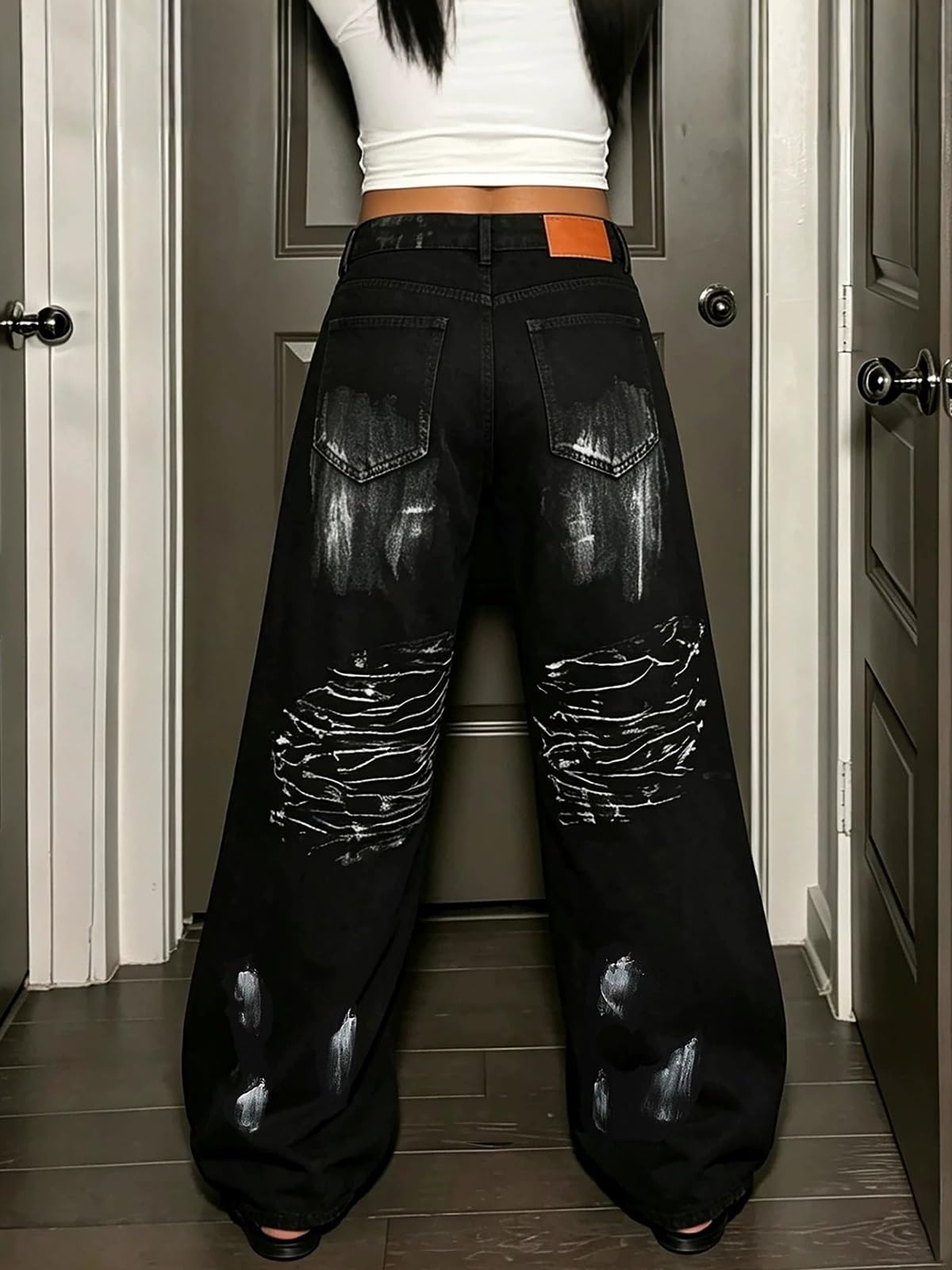 Y2k Baggy Jeans Szerokie nogawki Spodnie dżinsowe Luźne spodnie chłopięce