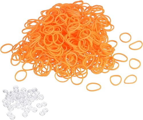 MECCANIXITY Banda de goma elástica marrón de 0.5 pulgadas de diámetro con clips en S para oficina en casa, paquete de 600