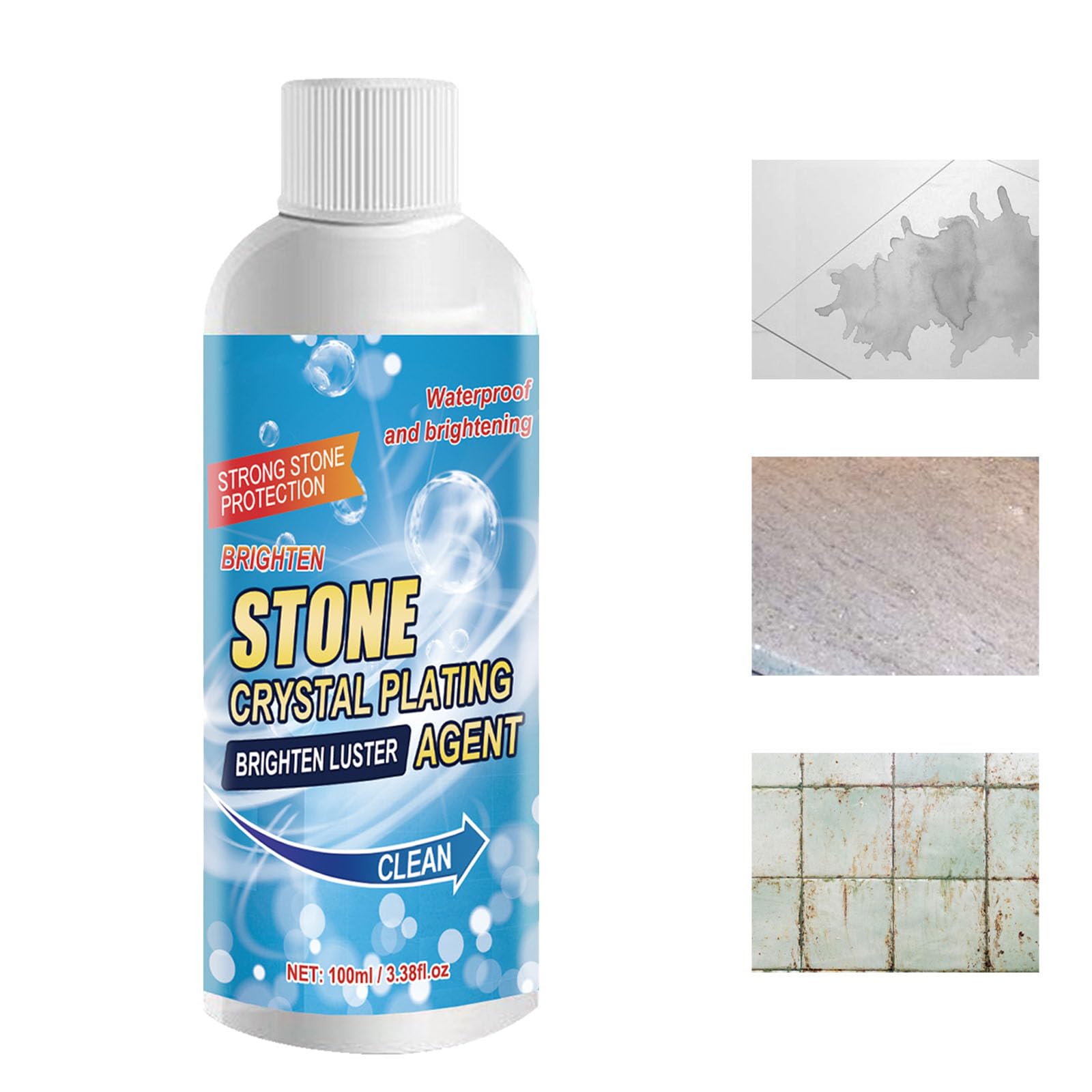 Stone Crystal Plating Agent, Stone Stain Remover Cleaner, marble cleaner stain remover, Crystal Plating Agen for Kitchen, Patio, Backyard Marble Cleaner and Polish (1pcs)
