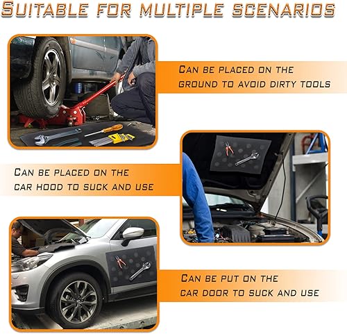 Miniatura 3 de Bandeja magnética para herramientas, soporte flexible para piezas, llaves, pernos, tuercas, tornillos y otras piezas para automóvil, garaje, hogar,