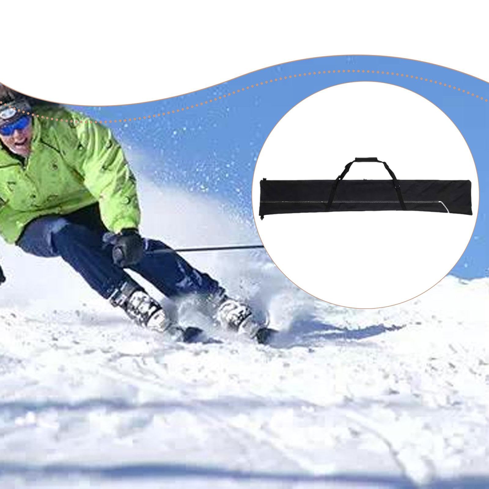 Housse à Skis Imperméable Tissu Oxford, Convient jusqu'à 200 cm (79 in), Compartiment pour Chaussures, Rangement Transport Snowboard Noir