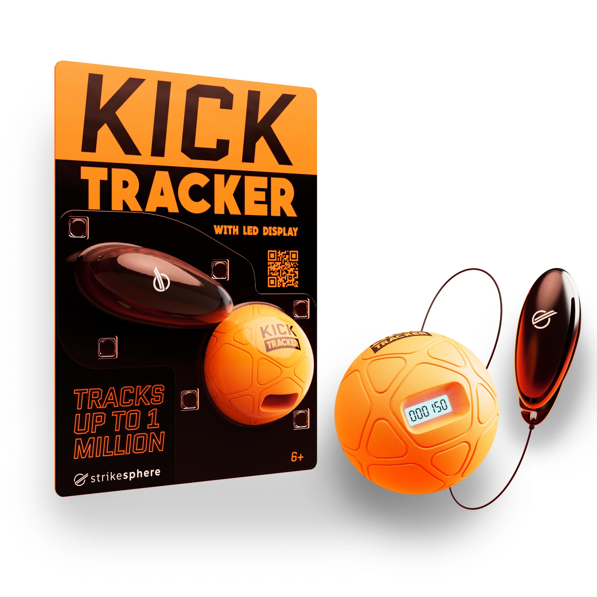 Smart Ball 1002 Kick Tracker Keepie Uppie Counter, Orange, Small