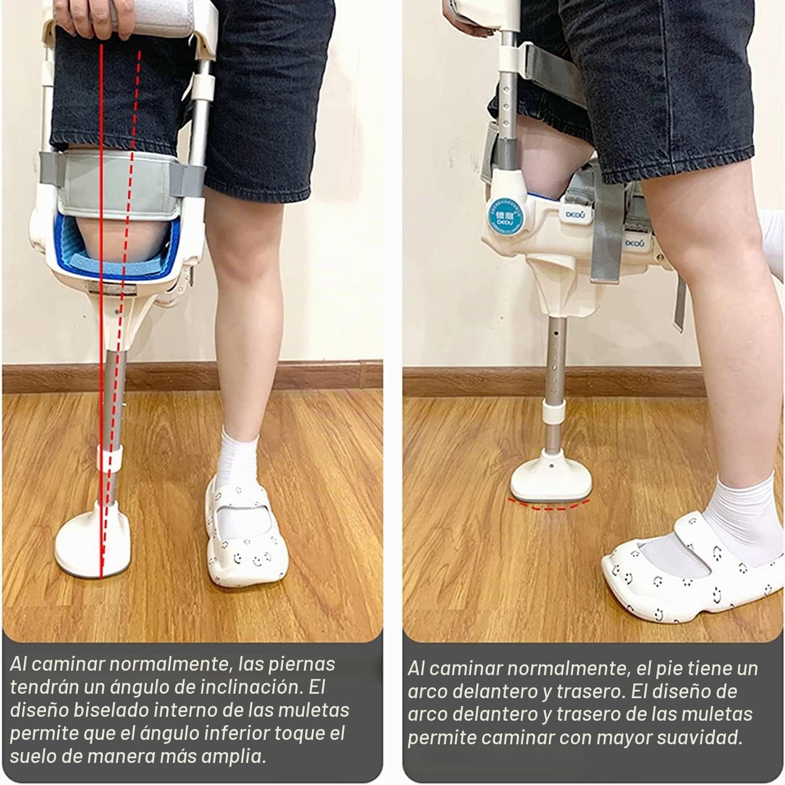 Muleta manos libres, muleta de rodilla sin dolor para discapacidad, ancianos, soporte de lesiones, alternativa a las muletas tradicionales para recuperación de fracturas de tobillo