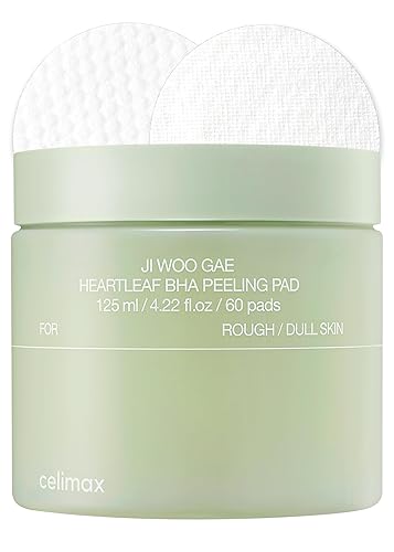 celimax Ji.Woo.Gae Heartleaf BHA - Almohadilla para pelar con extracto de hoja de corazón, almohadillas de tóner exfoliantes, exfoliaciones