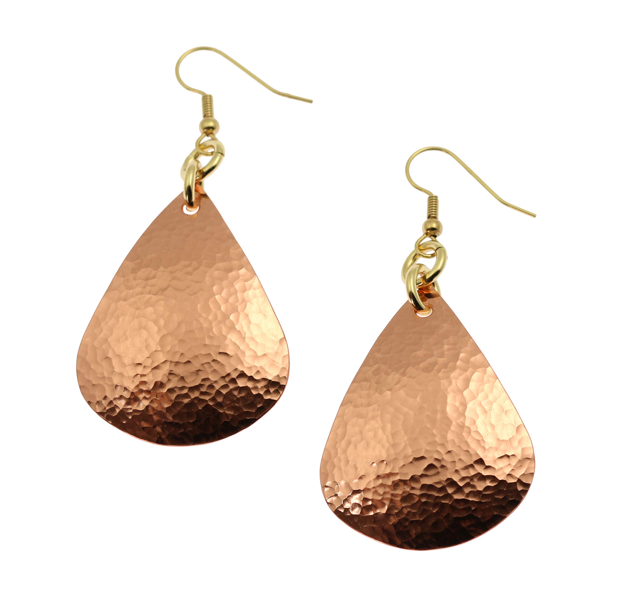 John S. BranaHammered Tear Drop Copper Earrings - S Handmade Jewelry Durable Copper Earrings