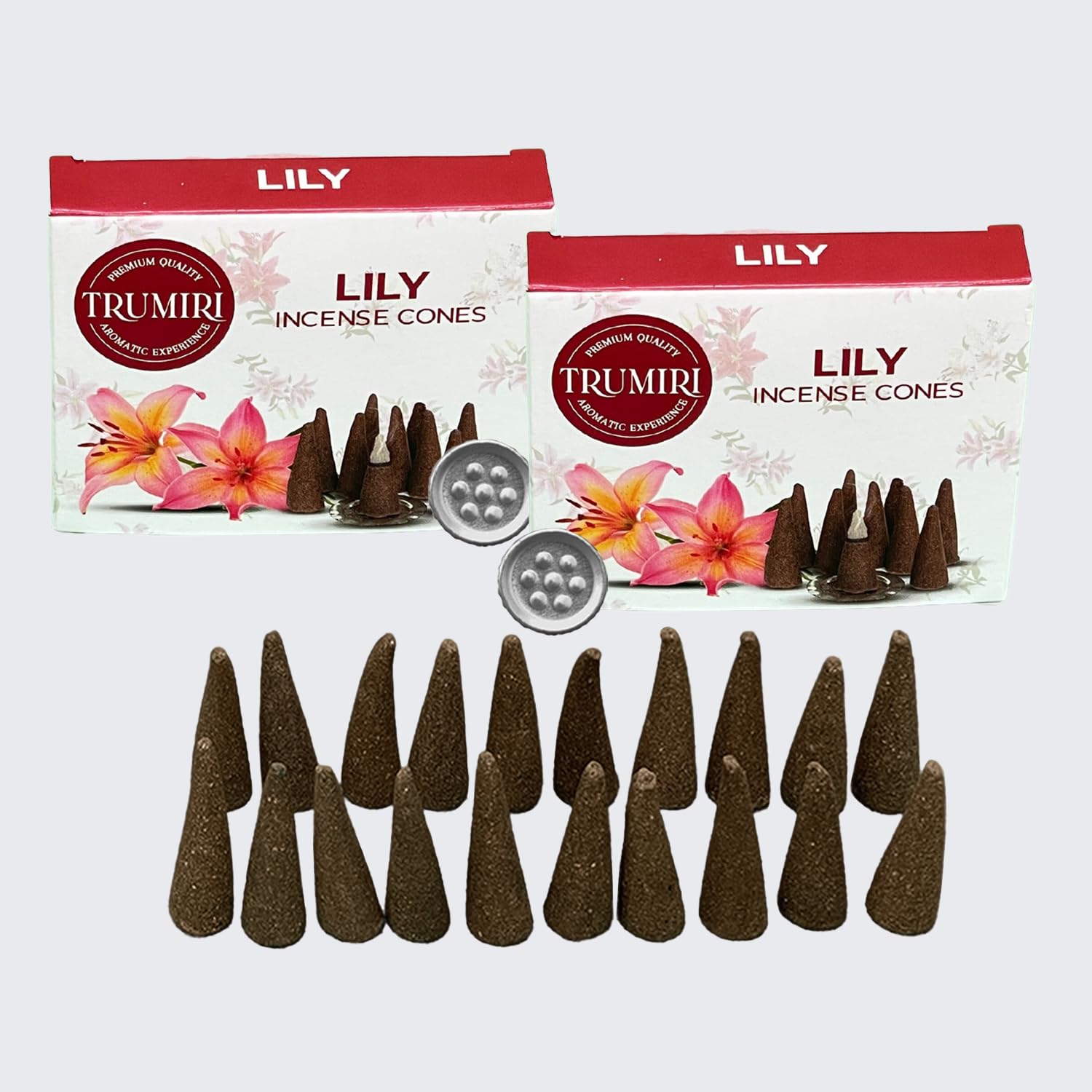Lily Räucherkegel – insgesamt 20 Kegel-Räucherstäbchen – Doppelpack mit 10 Räucherkegeln – Räucherkegel mit Duft – Räucherkegel – Räucherkegel – Incent Cone