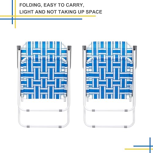 Miniatura 8 de AFFAVON Sillas de playa para patio, césped, 2 paquetes, ligeras, resistentes, cómodas, portátiles y elegantes sillas plegables para patio, jardín