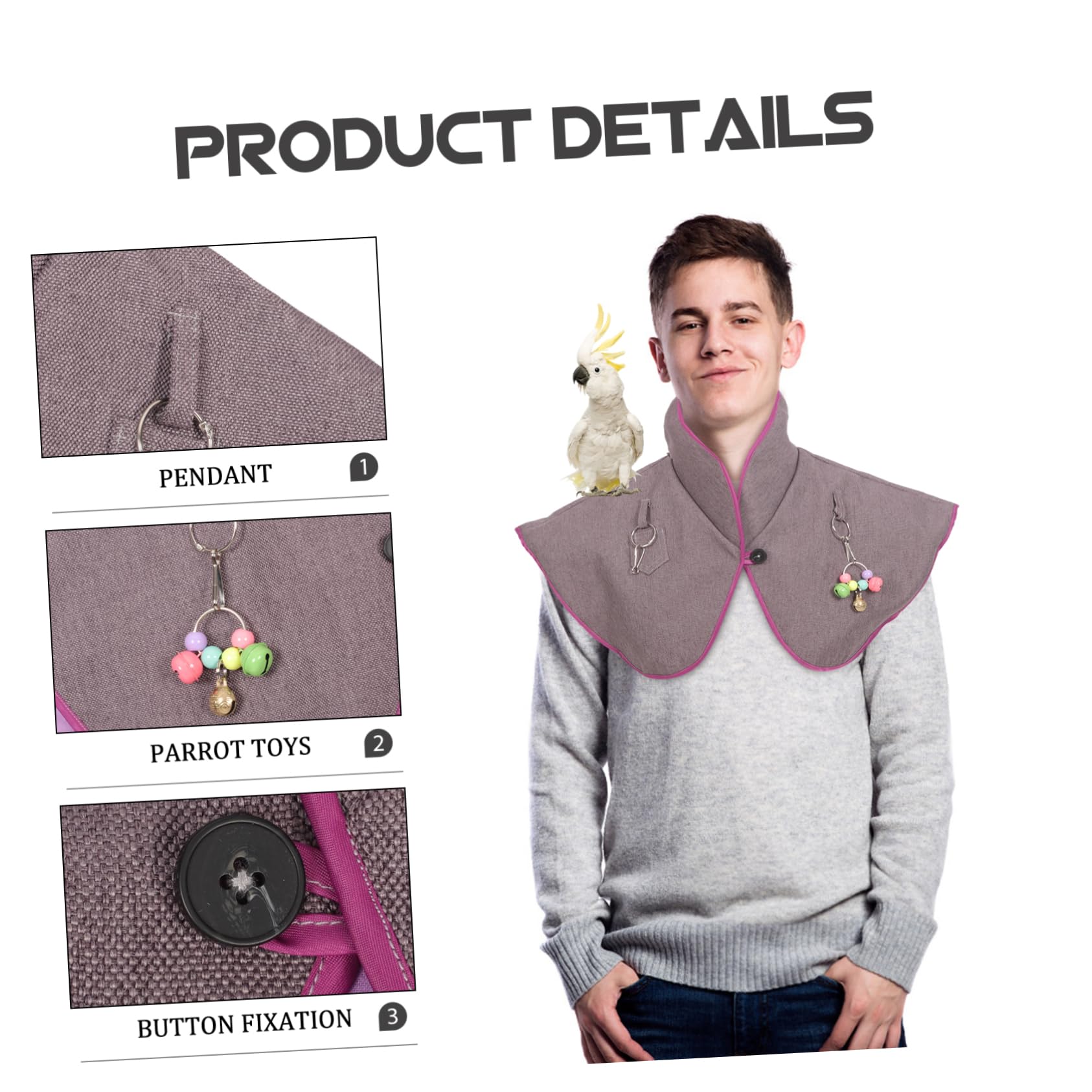 FONDOTIN Parrot Scratch Shoulder Protector Shawl Comfortable and Sturdy for Daily Parrot Care