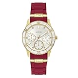 Women's Gold-Tone + Iconic Red Stain Resistant Silicone Watch