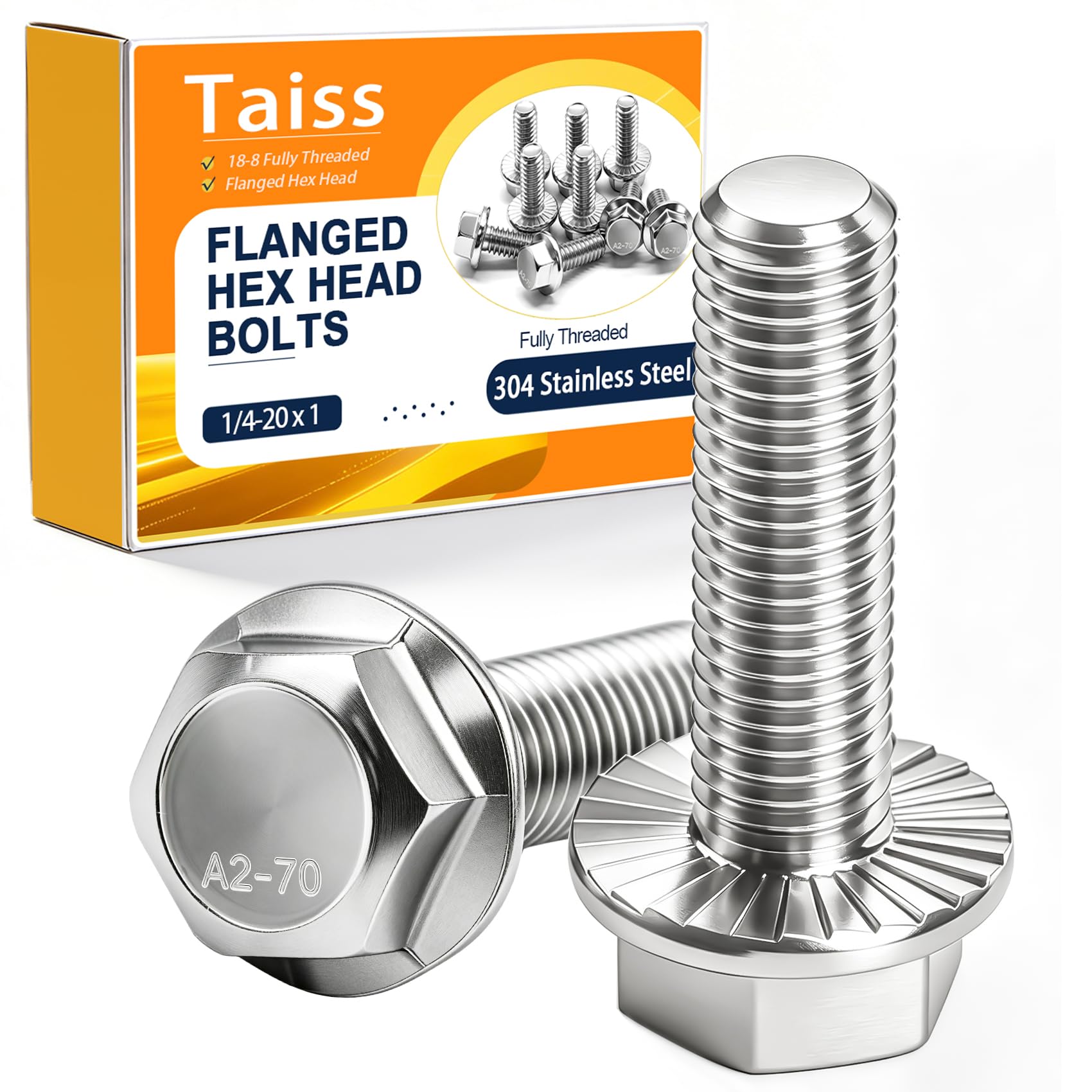 Taiss 760PCS 304 Stainless Steel Hex Bolts Kit,1/4-20 5/16-18 3/8-16 1/2-13 — Amazon image 10