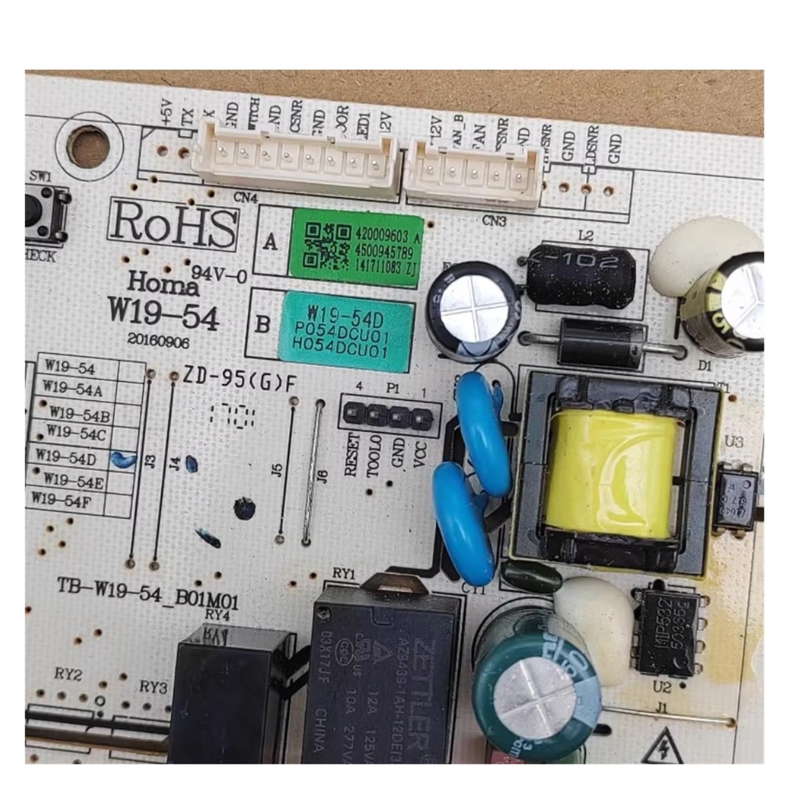 1 Pcs Refrigerator Control Board，Compatible For Homa， W19-54 W19-54B W19-54C W19-54D W19-54E W19-54F W19-54AV W19-54BV Freezer Board,Backplane(W19-54D)