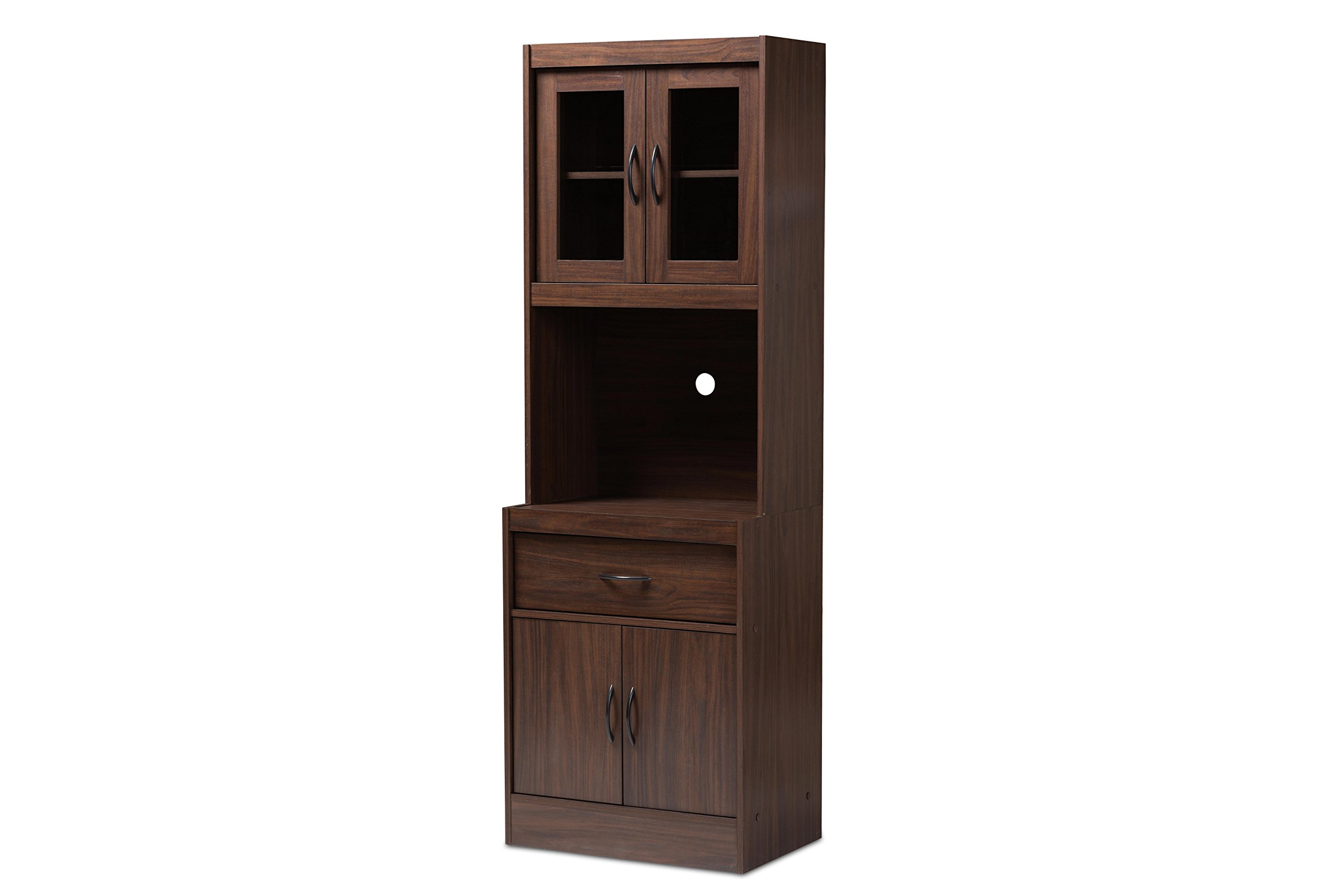 Baxton Studio Kitchen Cabinet, Walnut Brown