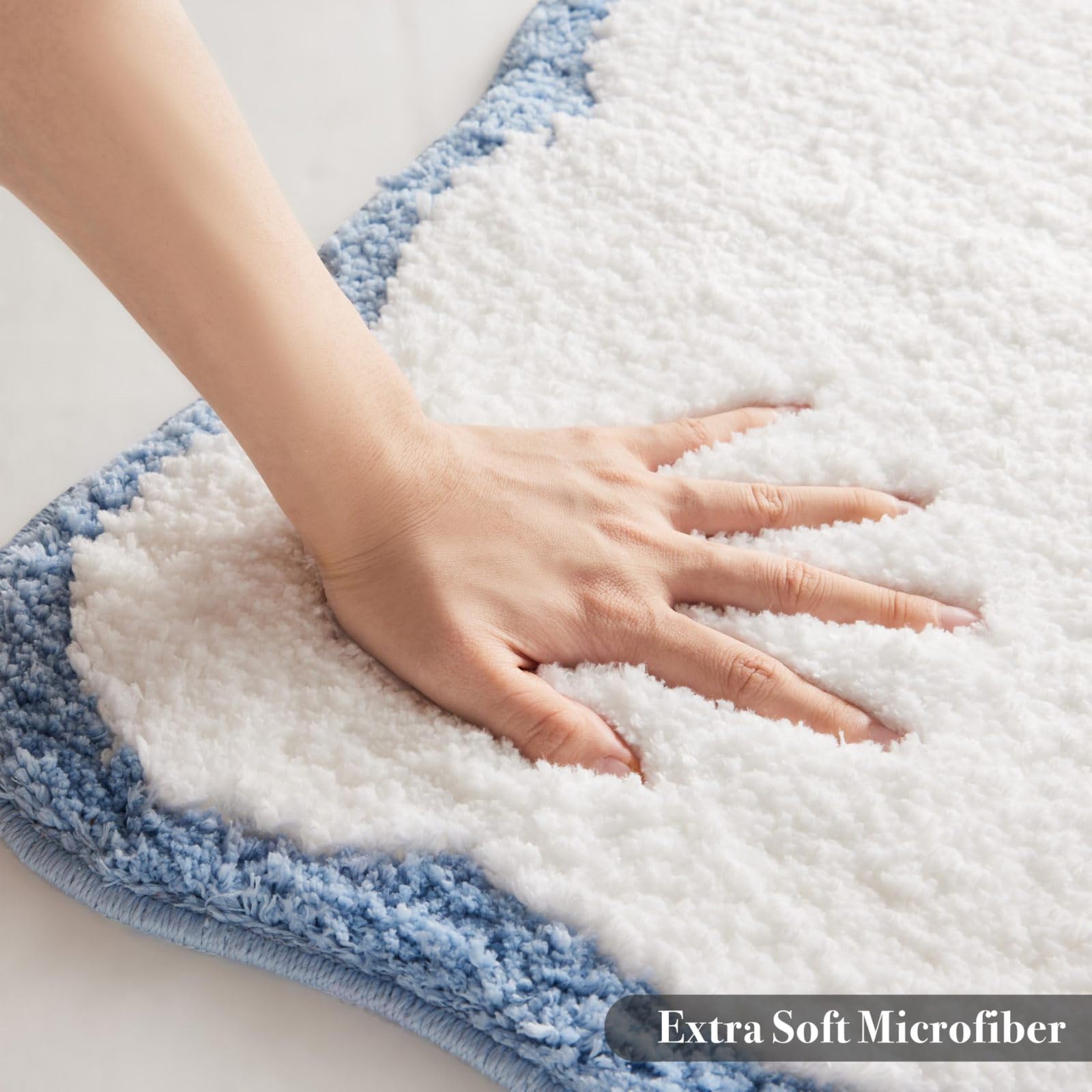 Tapis Salle de Bain Rouge Bleu Élégant Tapis de Bain Absorbant Antidérapant Lavable Doux Microfibre pour Douche Salon Chambre Cuisine Décoration Séchage Rapide (50x80 cm)