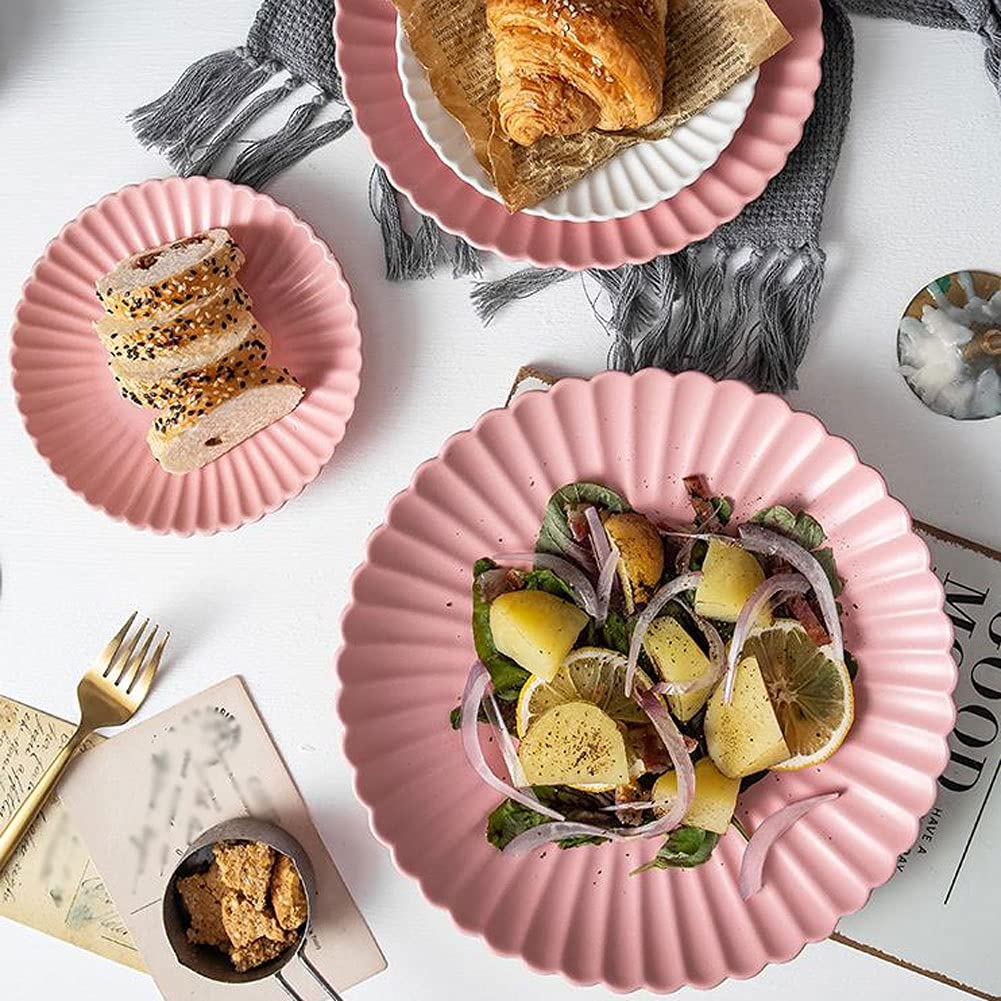 Naczynia na kolację Naczynia ceramiczne Zestaw 10 cali 4, sałatka stek ciasto deser i przystawka Dania obiadowe.Mikrowave piekarnik i zmywarka Sejf kuchnia Dinnerware Dania D