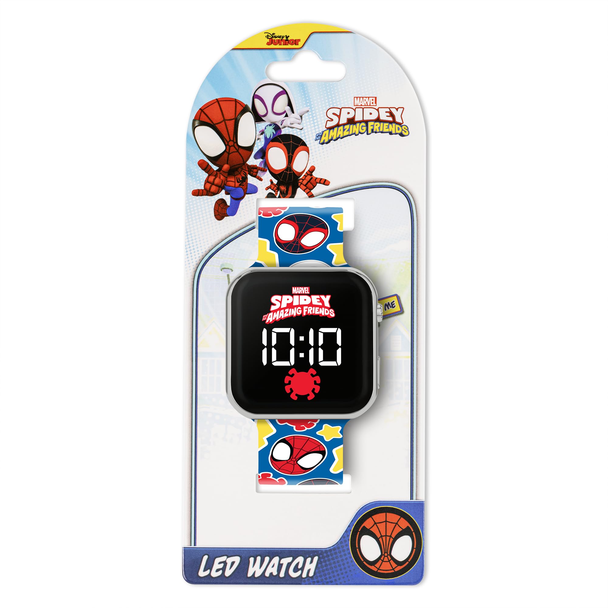 Disney Spidey and His Amazing Friends Reloj Digital LED de Cuarzo con Correa de Silicona