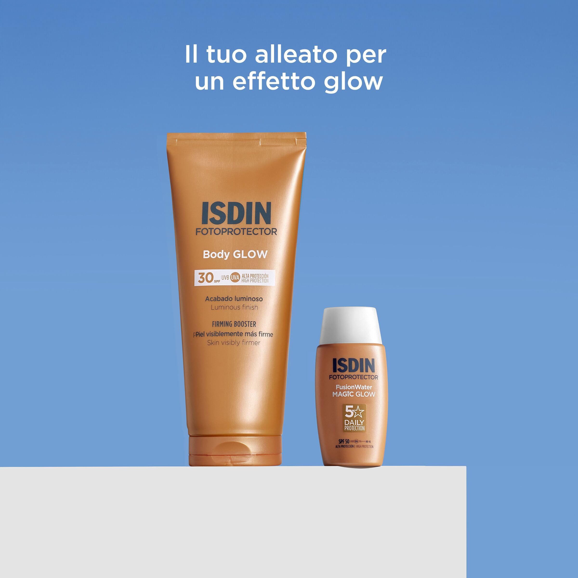 ISDIN Body GLOW SPF 30 (200ml) | Crema Solare Corpo Effetto Illuminante GLOW | Pelle più Luminosa e Visibilmente più Compatta