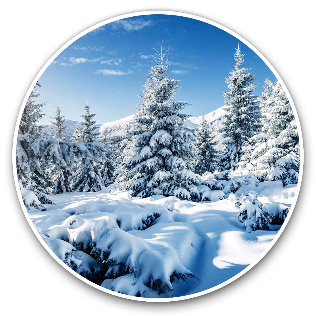 Destination Vinyl Ltd Snowy Pine Trees Snowboard Ski 8551 Vinyl Stickers (Set Of 2) 20Cm - Snowy Pine Trees Snowboard Ski #8551