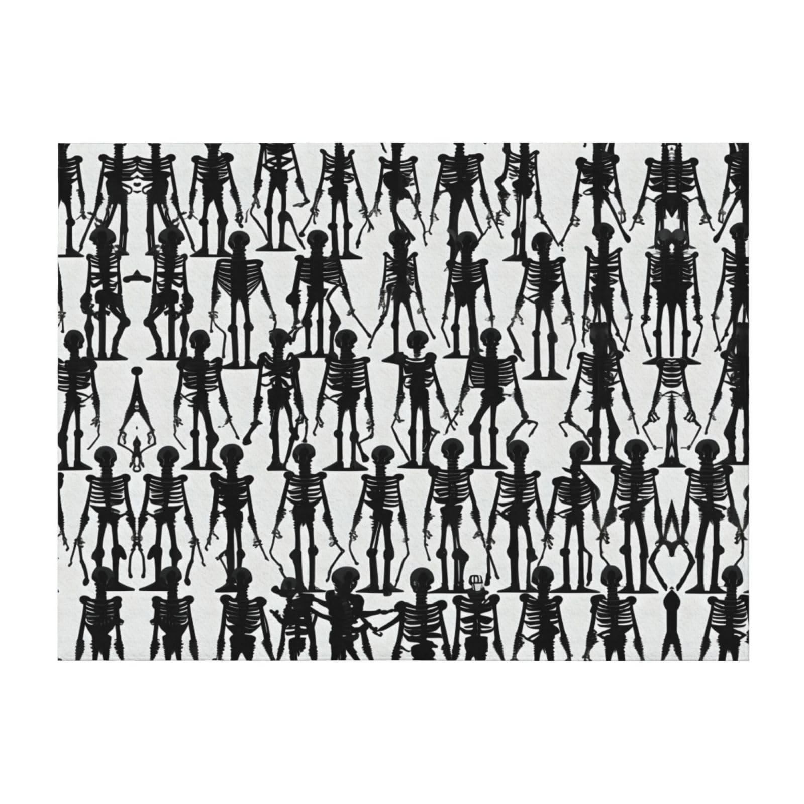Couverture de lit imprimé crâne floral noir en microfibre douce et légère