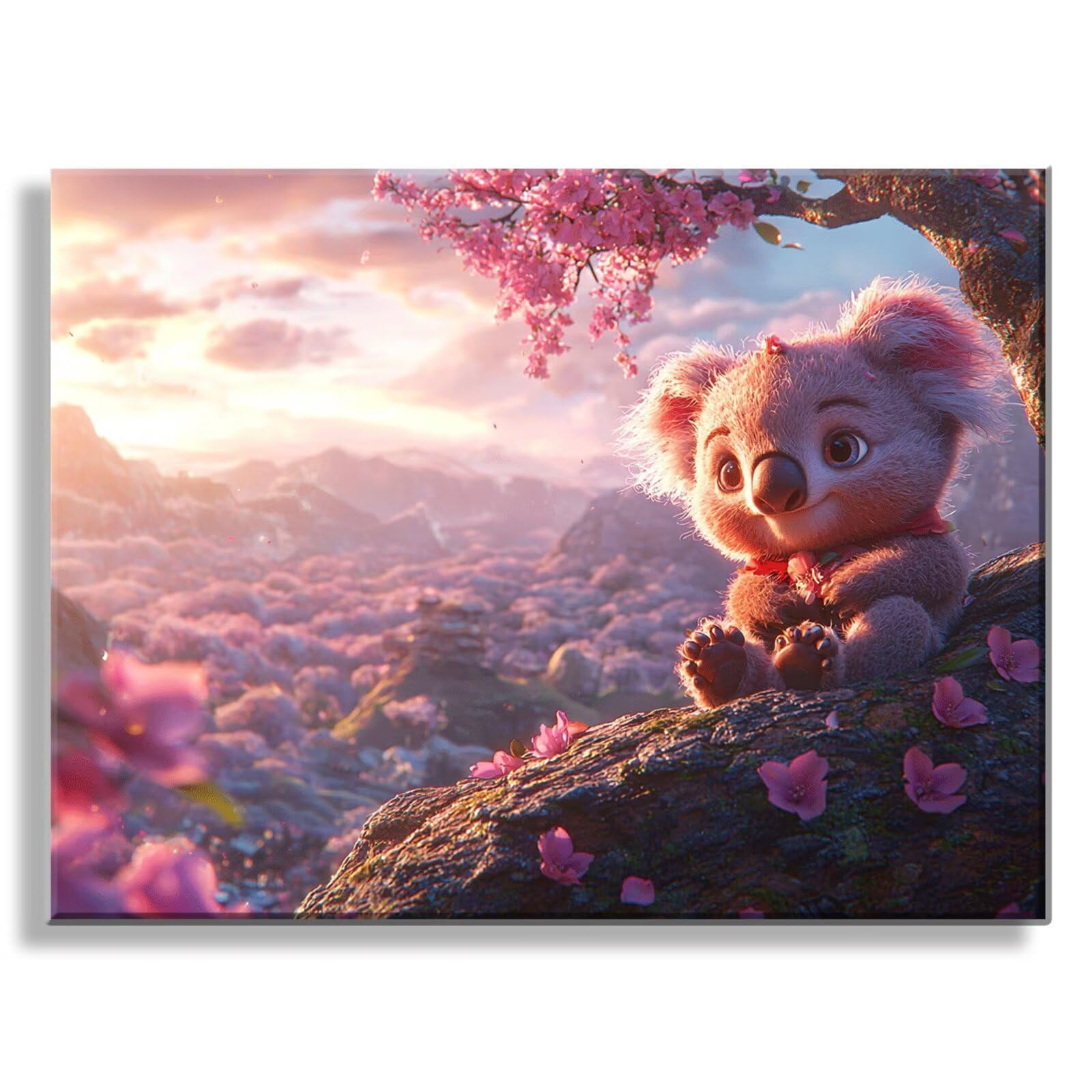 Dipingere con i Numeri Adulti fiore koala, Quadri da Dipingere Numerati Fai Da Te per Principianti e Adultis, Olio La Pittura di Numeri Kit, Hobby Creativi Adulti, Decorazioni Casa 90x120cm Q3S-212