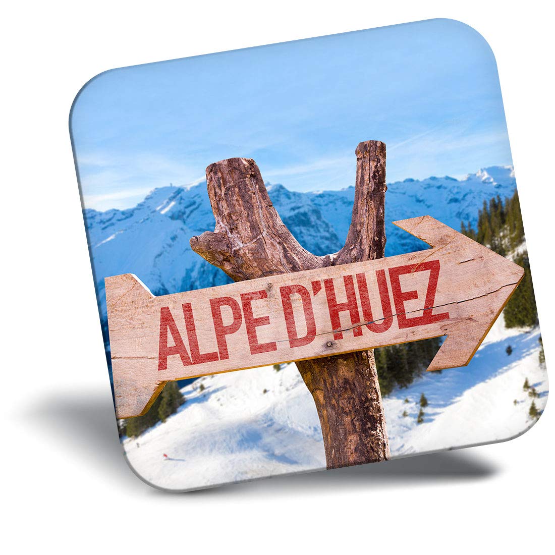 Destination Vinyl Ltd Multicolor Fridge Magnet - Alpe D'huez Sign Ski Resort 14279