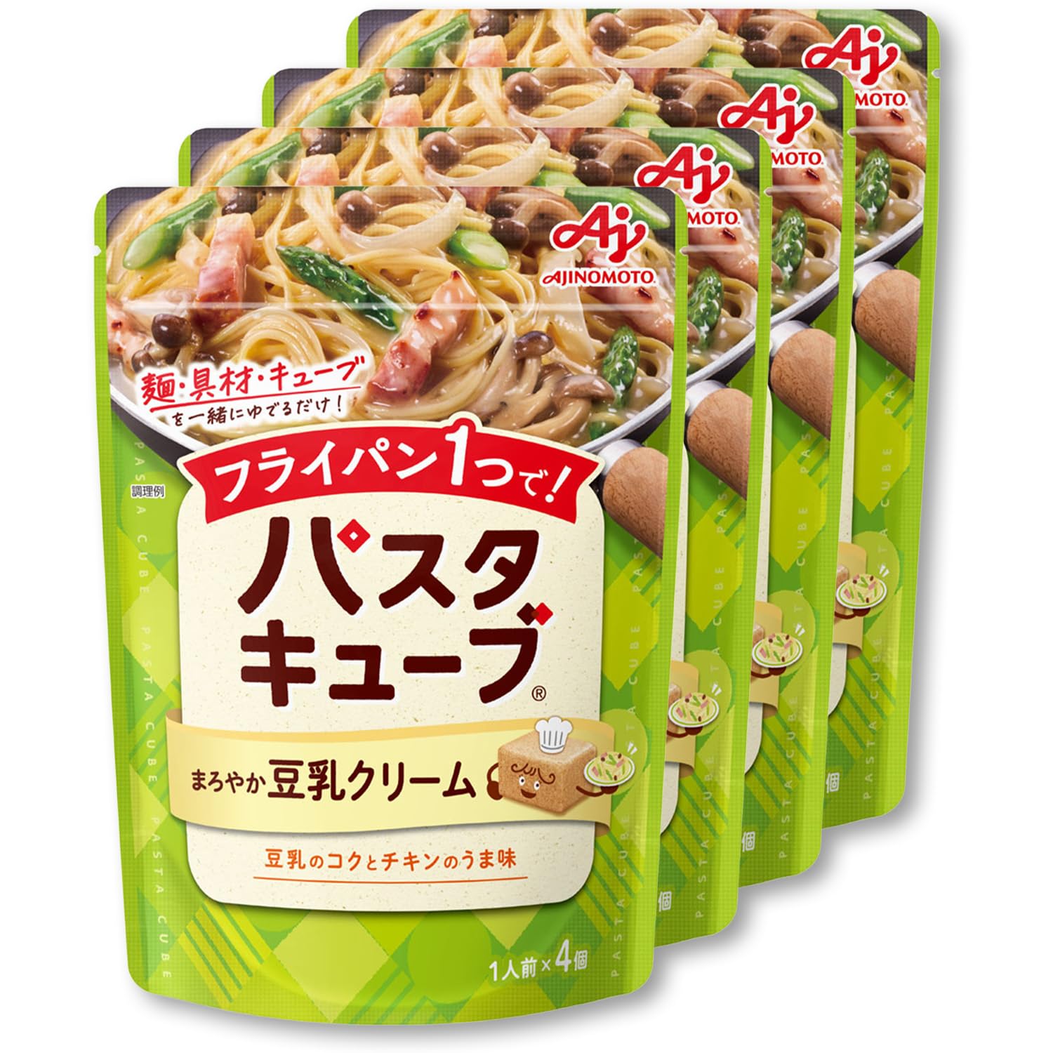 Amazon.co.jp: 味の素 パスタキューブ まろやか豆乳クリーム 4個入袋×4