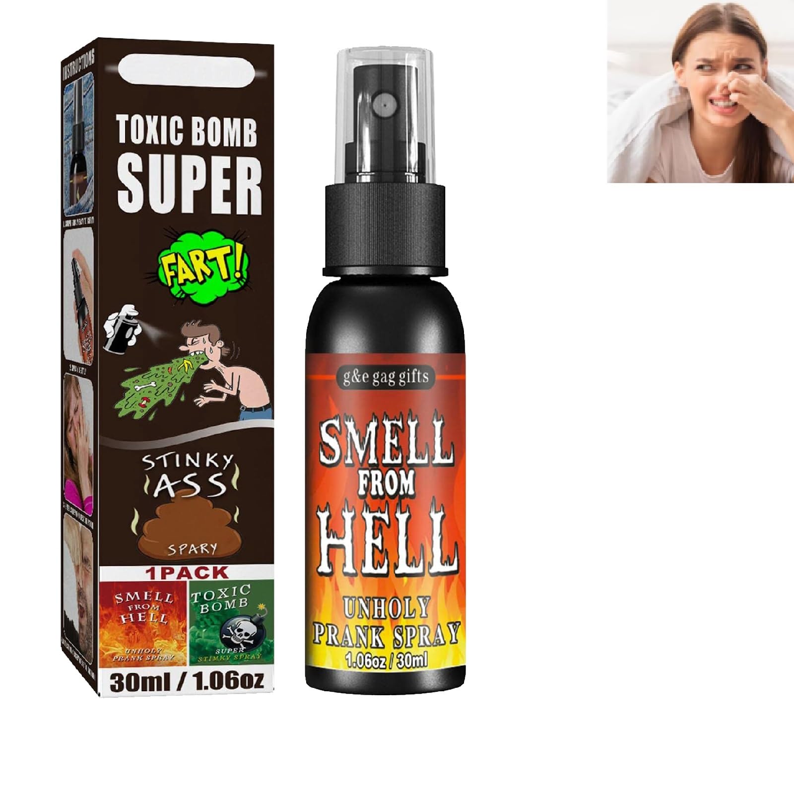 GNAUMORE Smelly Fart Spray, Stink Hilarious Gag Gifts, Fart Spray Stinky Fart Spray, Spray and Odour from Light, Smells Really Bad, Fart Liquid Spray, Liquid Fart, Smell from Light (30 ml)