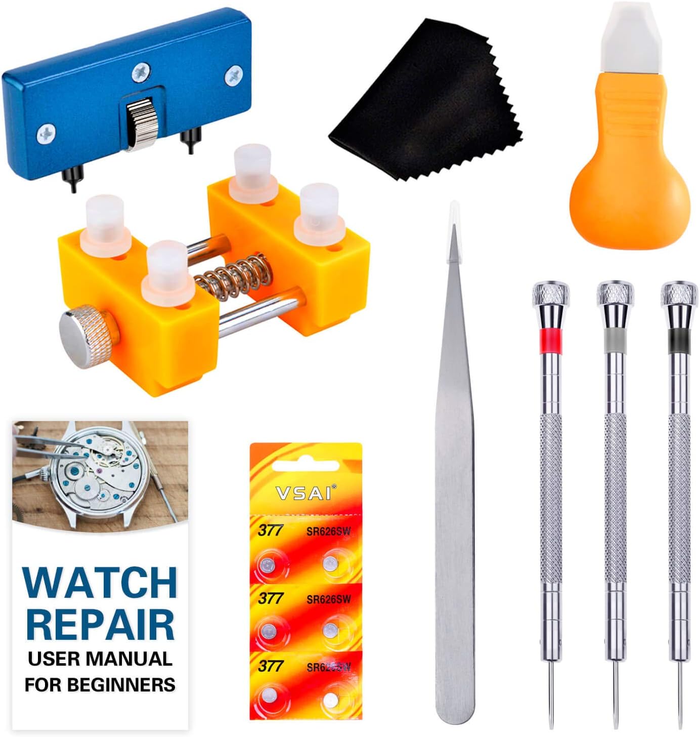 Watch Battery Replacement Tool Kit, Cridoz Watch Back Remover Tools