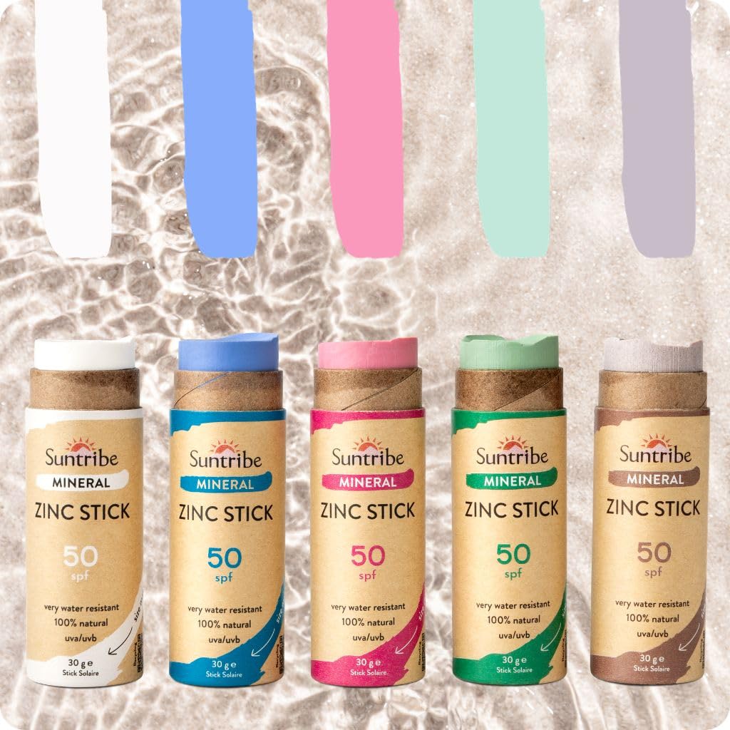 Suntribe Naturalny cynkowy sztyft przeciwsłoneczny - SPF 30 - bezpieczny dla raf koralowych - mineralny filtr UV (tlenek cynku) - 4 składniki - ODCIEŃ BŁOTA (30 g)