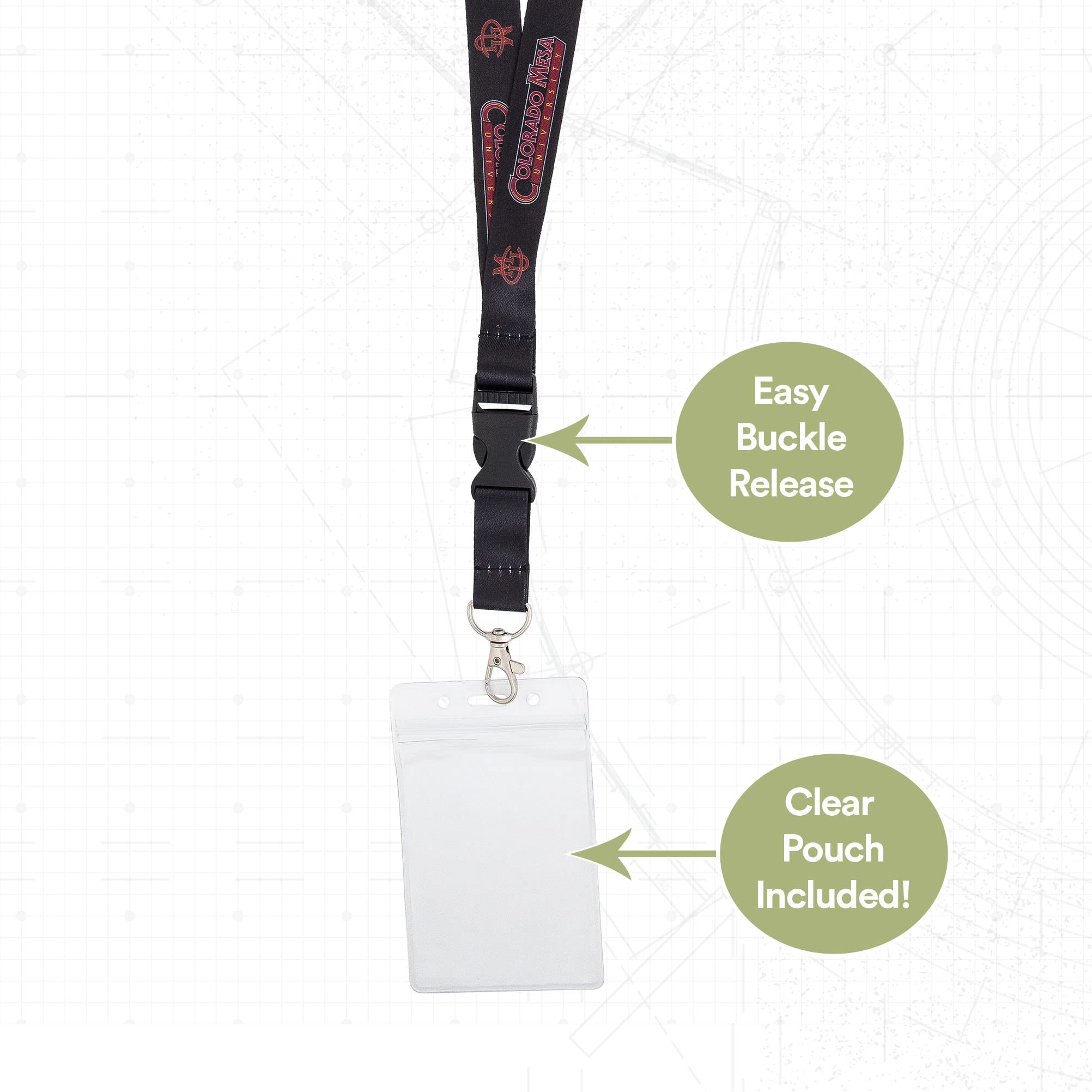 Colorado Mesa University Mavericks Lanyard – Detachable Breakaway Buckle, Keychain & ID Holder - View #6