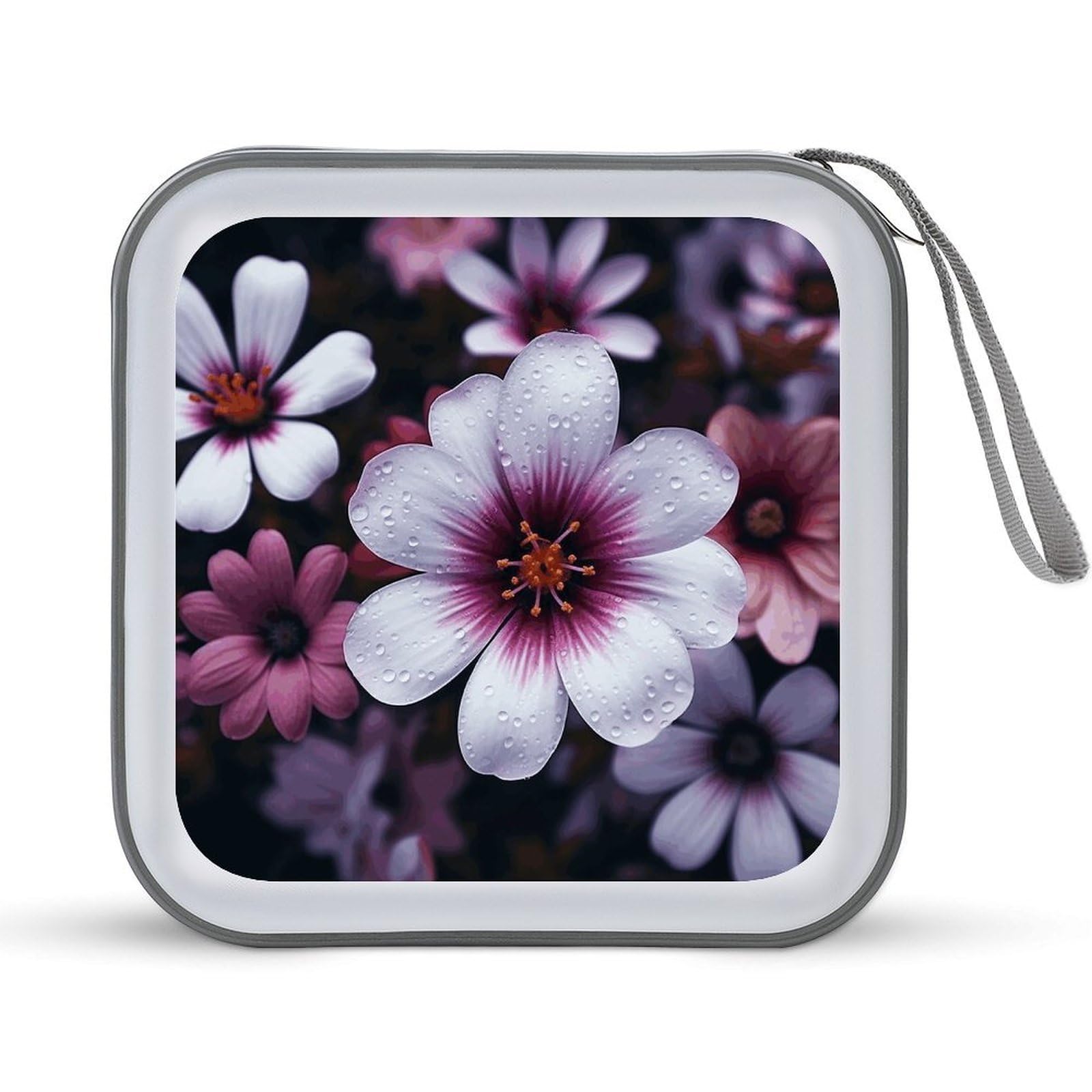 VstaDank Blossom Flower DVD Case 40 Capacity Protective Storage Organizer Binder Booklet Album Portable Disc Wallet Car CD Disk Holder Hard Plastic CD Cases CD DVD Case Holder
