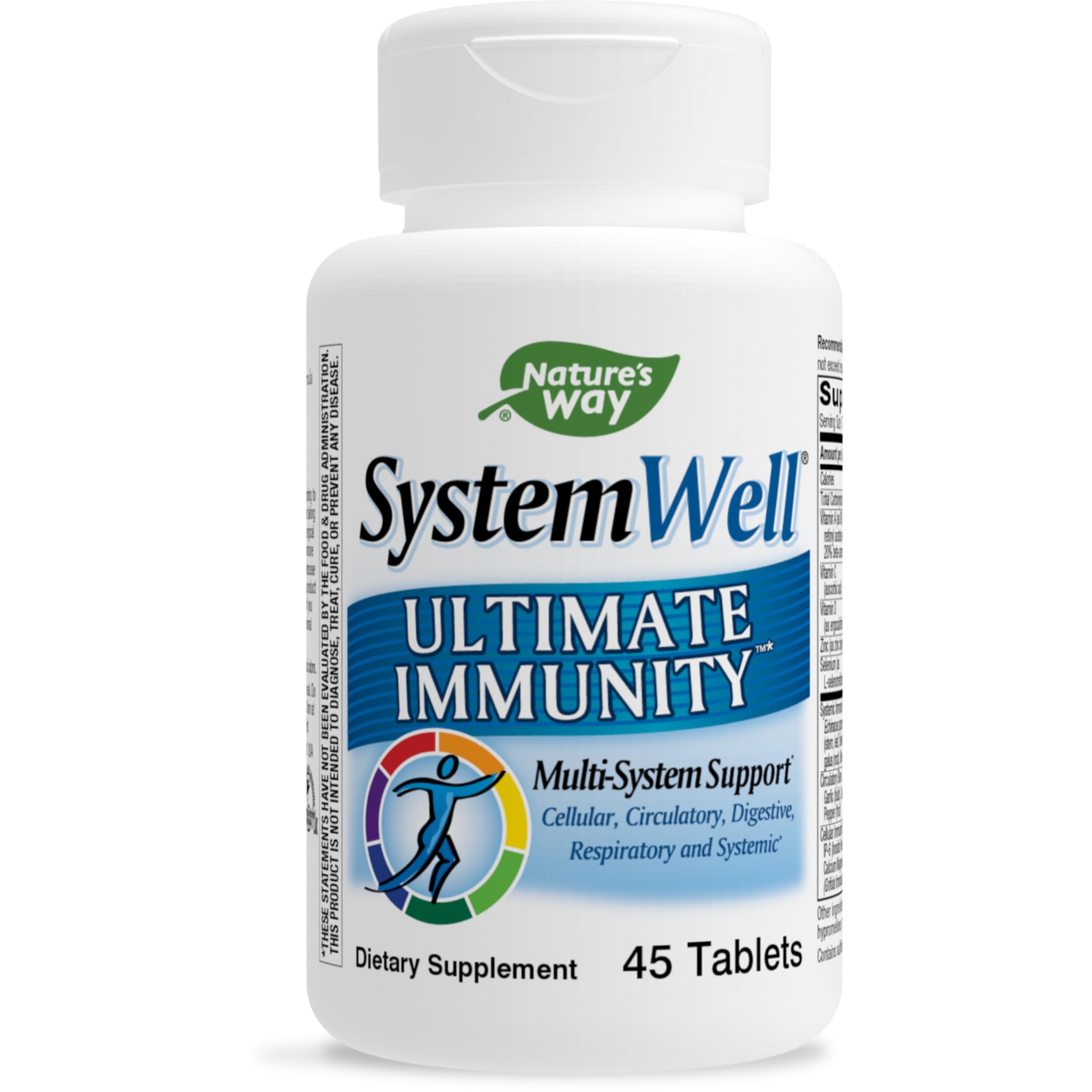 Nature's Way Systemwell Ultimate Immunity, Multi-System Support* with Vitamins C, A & D, Zinc, and Selenium, 45 Tablets