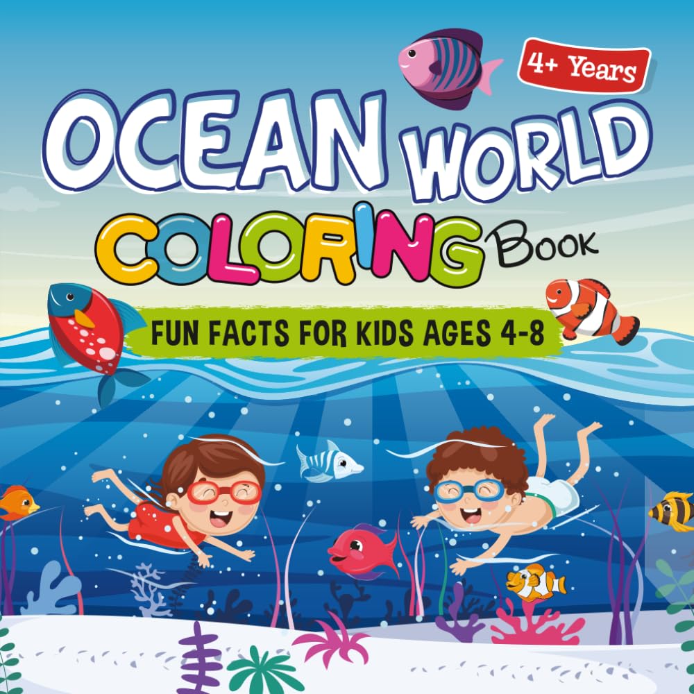 Ocean Coloring Book for Kids: Fun Sea Creature Facts and Easy Underwater Coloring Pages for Ages 4–8 (Little Learners Coloring & Facts Series)