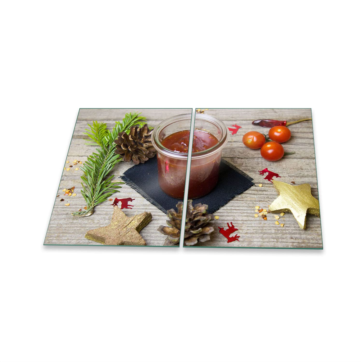 decorwelt Placa para Cubrir la vitrocerámica, 2 Piezas, 2 x 40 x 52 cm, para cocinas de inducción, Color marrón