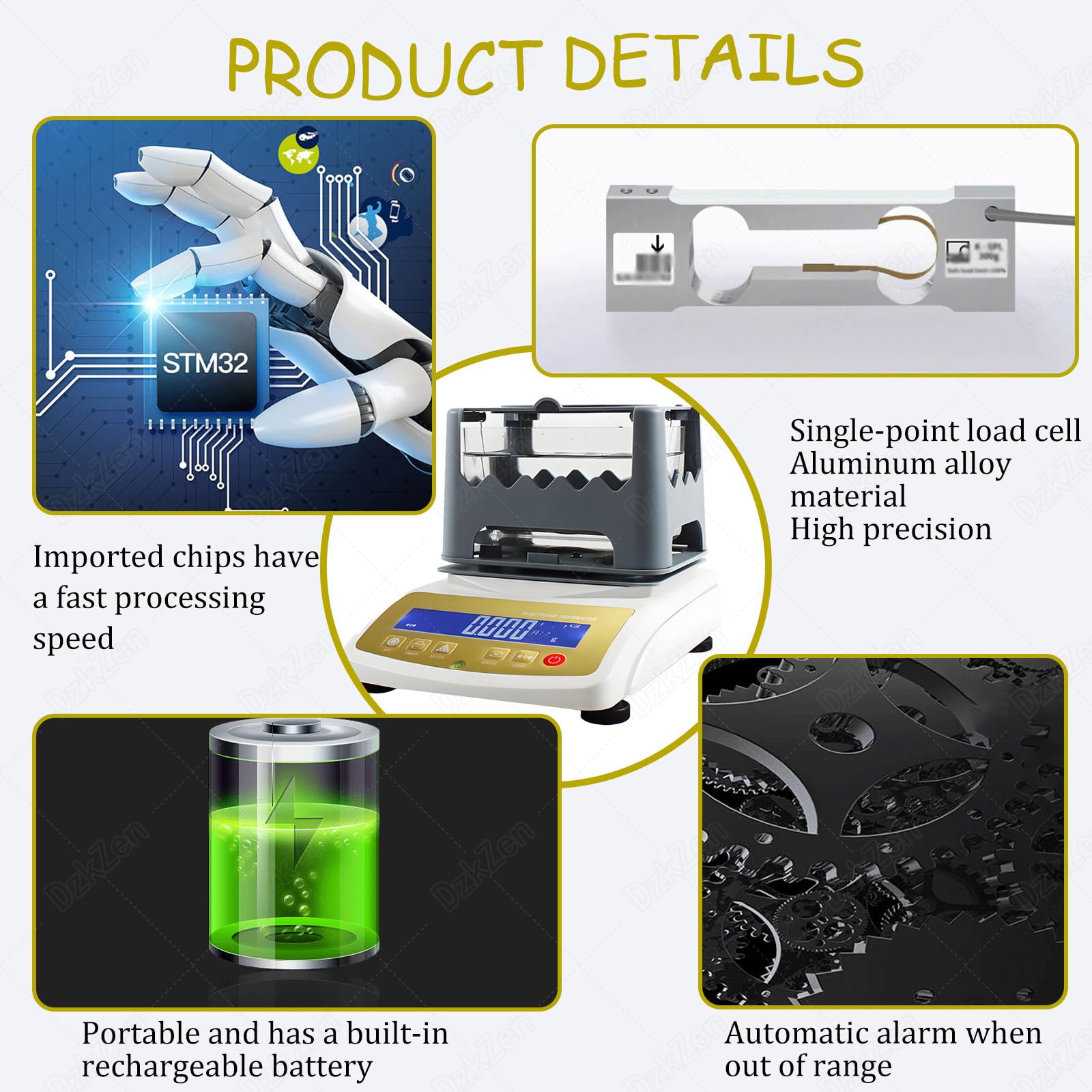 Gold Reinheit Tester Maschine für Schmuck, Präzision 0,01 g Gold Analyzer für Edelmetalle, Laborausrüstung für Goldforschung, Zuverlässiges Goldprüfgerät