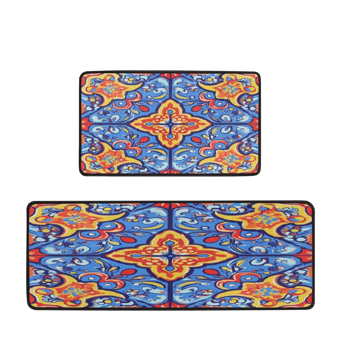 Tapetes de cocina para fregadero: juego de 2 alfombras Mexpekil Talavera que alivian la fatiga.