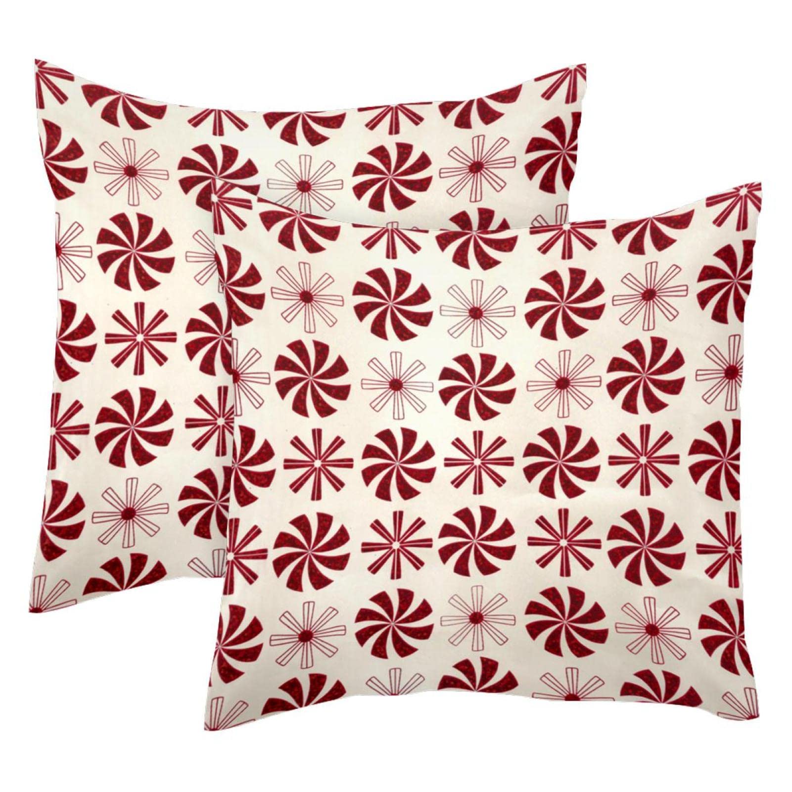 ITFRO Federa Decorativa Per Cuscino 30x50 Cm – Motivo Fiocchi Di Neve, Tessuto In Cotone E Lino Rosso, Perfetta Per Divano E Cameretta Bambini