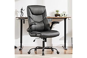 OLIXIS High-Back Ergonomic Office Chair with Flip-Up Armrests