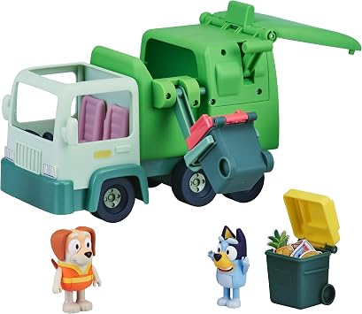 Bluey Playset Officiel Camion Poubelle Bluey avec Figurines et Bacs