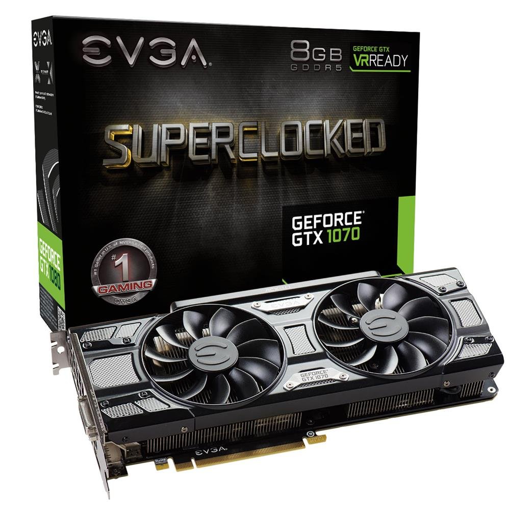 グラフィックボード・グラボ・ビデオカード EVGA GTX1070 EVGA GeForce GTX 1070 SC Gaming ACX 3.0 Black Version, 8GB GDDR5