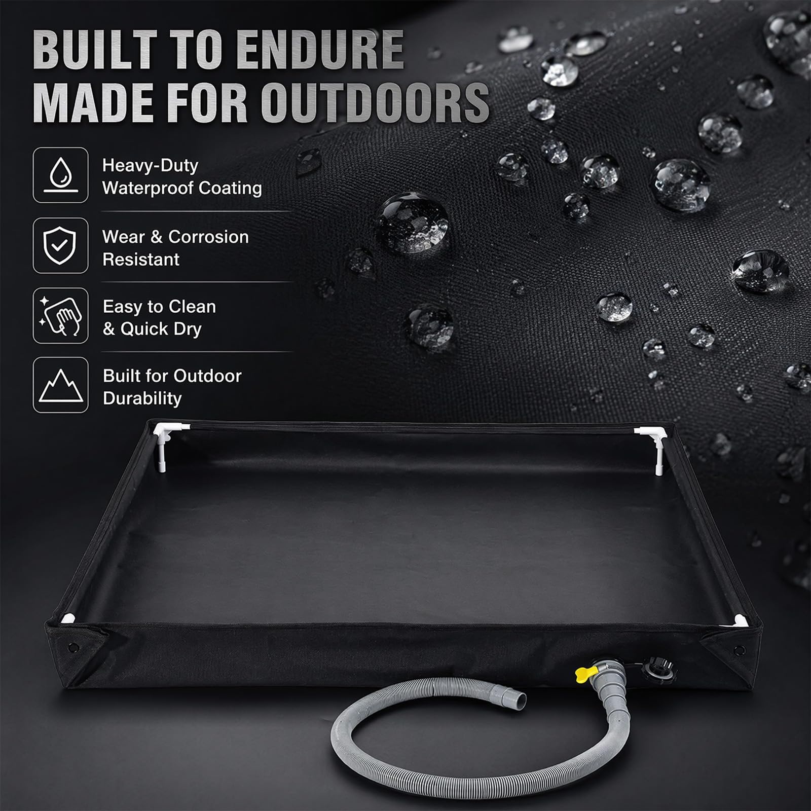 MeYuxg Piatto doccia pieghevole, 80 x 80 cm, con tubo di scarico, Oxford, impermeabile, tenda da doccia, tenda da doccia, tenda da campeggio, tenda da doccia, tenda da doccia per esterni, camper