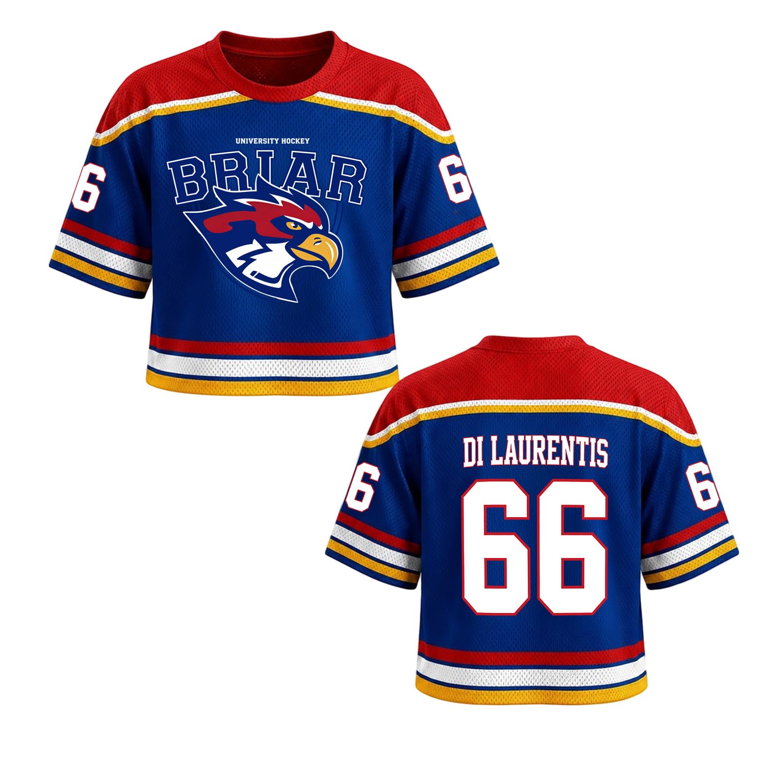 Off Campus Hockey Jersey Women Graham 44 & Logan 22 & Tucker 46 & Dean 66 Briar U Hockey Shirts Short Sleeve Briar University Shirts Sports Y2K Crop Tops Off Campus Merch for Fans