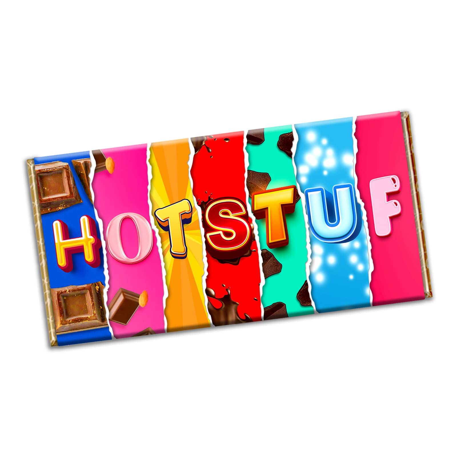 Hot stuf Chocolate Bar Wrapper Novelty Gift Present Funny Rude Adult Insulting for Birthday Christmas Xmas Valentines (#1139) (with chocolate bar)
